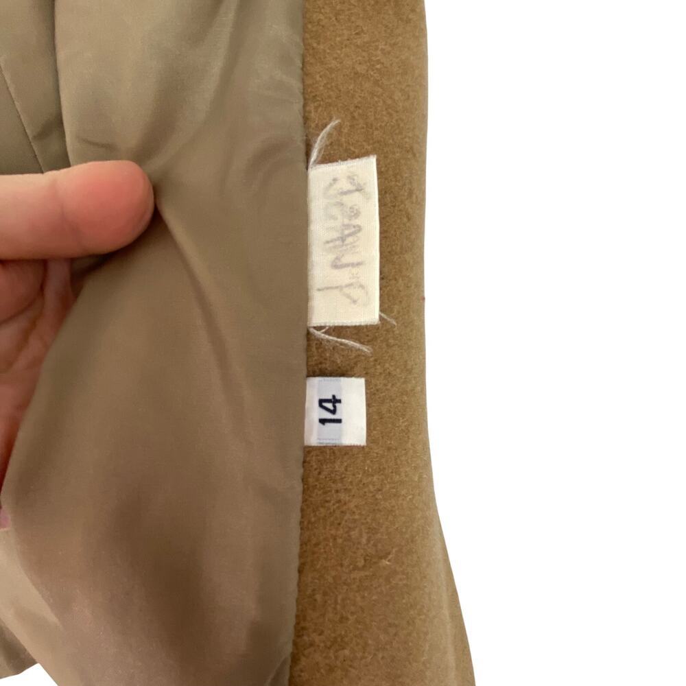 Vintage International Scene Camel Wool Long Double Breasted Maxi Coat Large - Picture 14 of 14